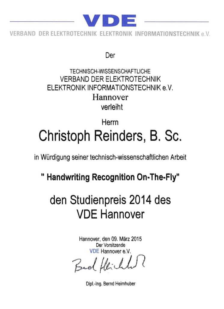 AwardeeChristoph Reinders