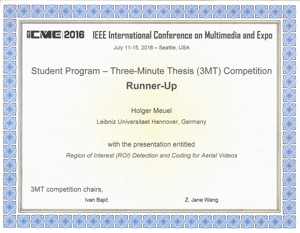 3MT Runner-Up Certificate